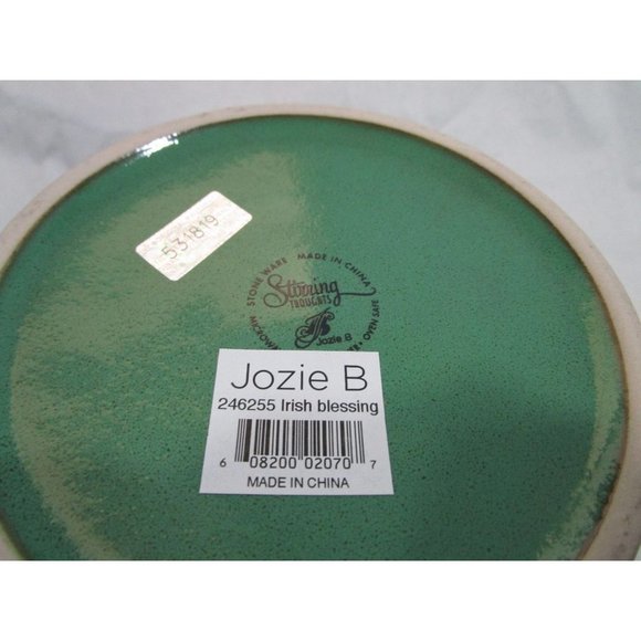 Irish Blessing Covered Soup Stew Bowl Handles Ceramic Spoon New No Box Jozie B - Picture 14 of 15